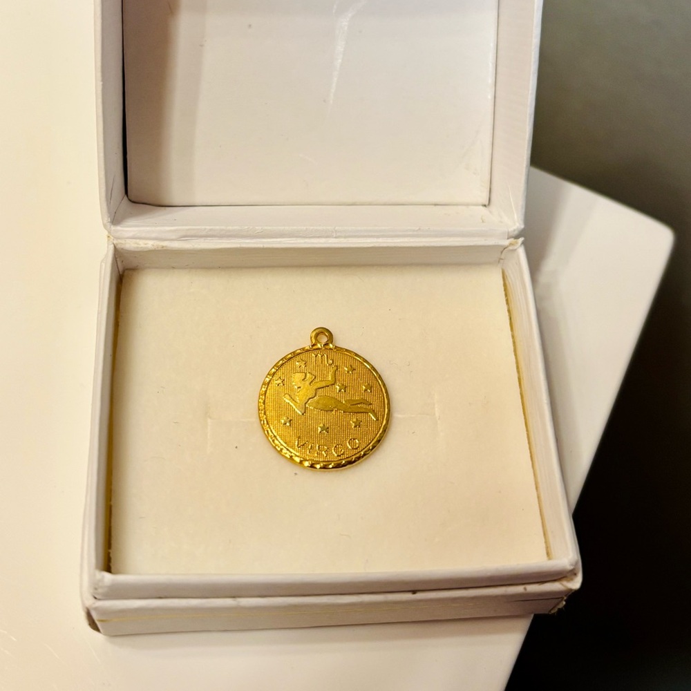 3/$30 Virgo Zodiac Pendant - gold tone